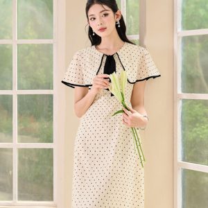 The Polka Dot Silk A-Line Dress