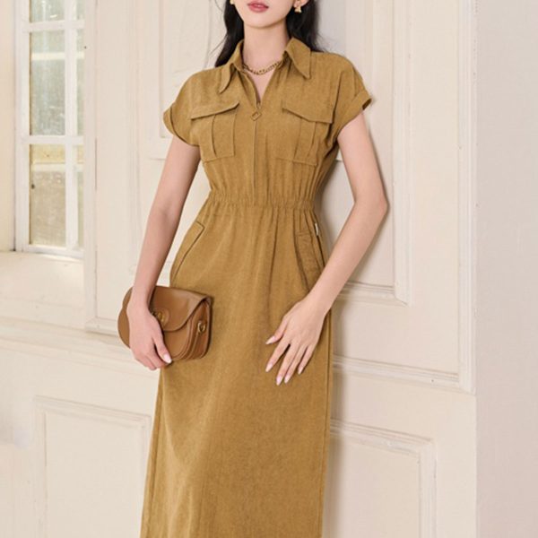 The Velvet Snow Silk A-Line Dress