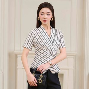 The Striped Raw Silk Blouse